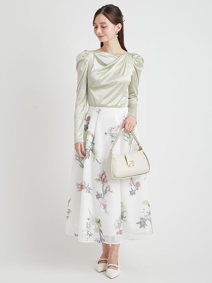 洗える】カシュクールグロッシーカットトップス(カットソー)｜TOPS