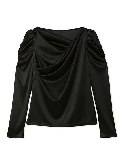 セルフォード♡カシュクールブラウス 洗える】カシュクールグロッシーカットトップス(カットソー)｜TOPS