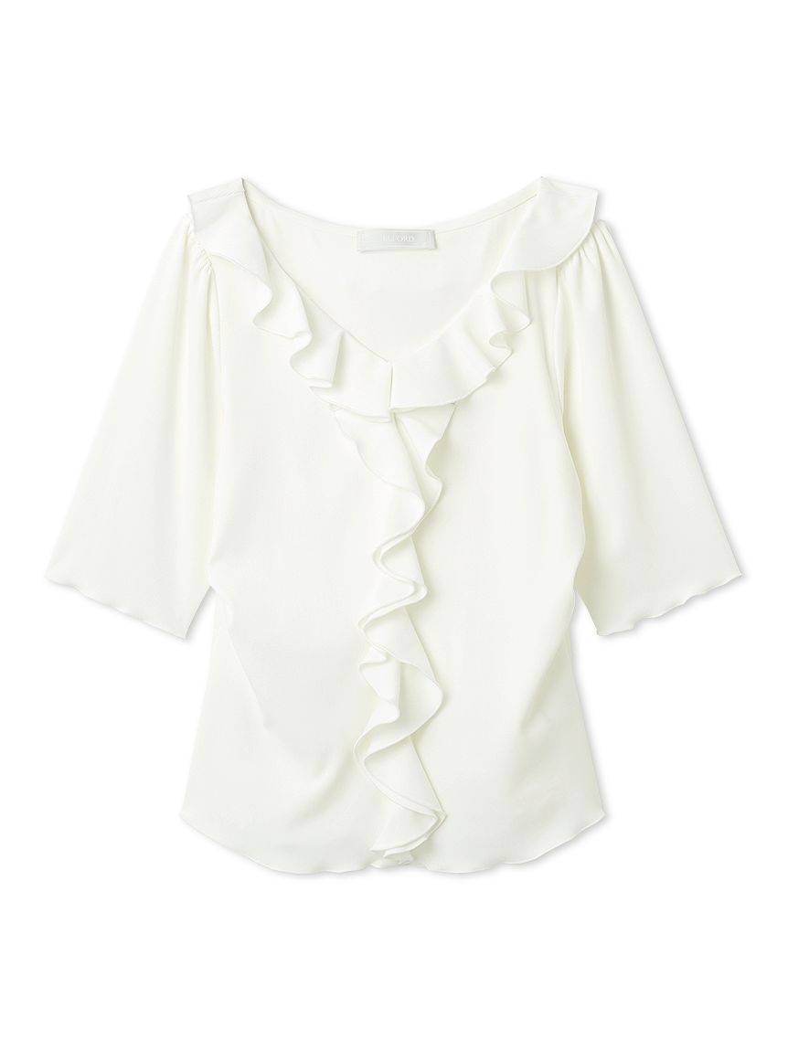 洗える】ラッフルカットトップス(カットソー)｜TOPS（トップス