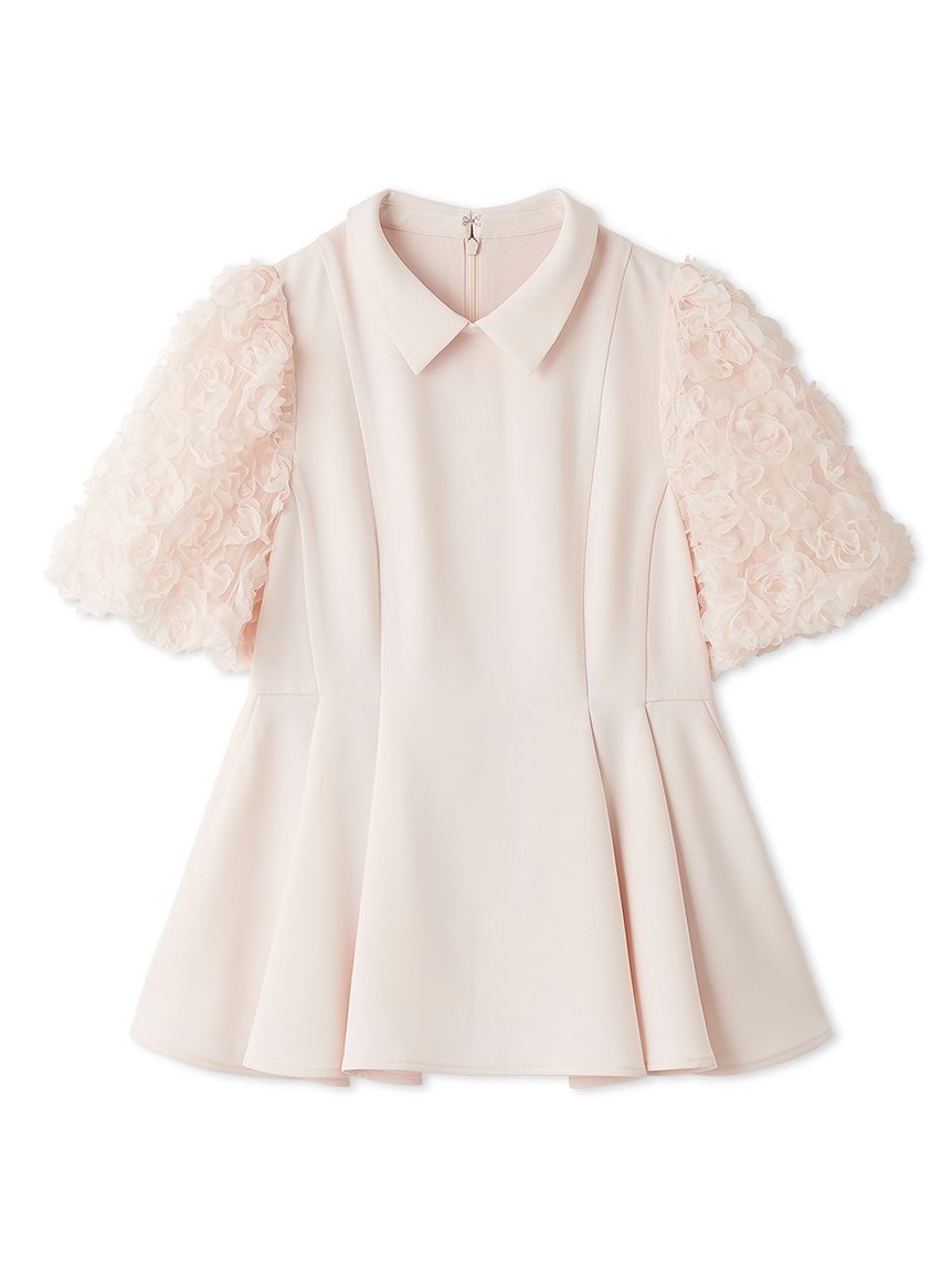 襟付きデザインスリーブブラウス(ブラウス・シャツ)｜TOPS（トップス