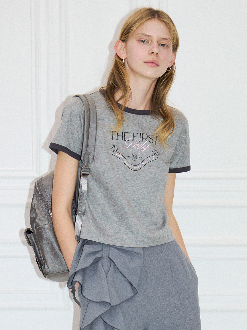 洗える】カレッジロゴリンガーTシャツ(カットソー)｜TOPS（トップス