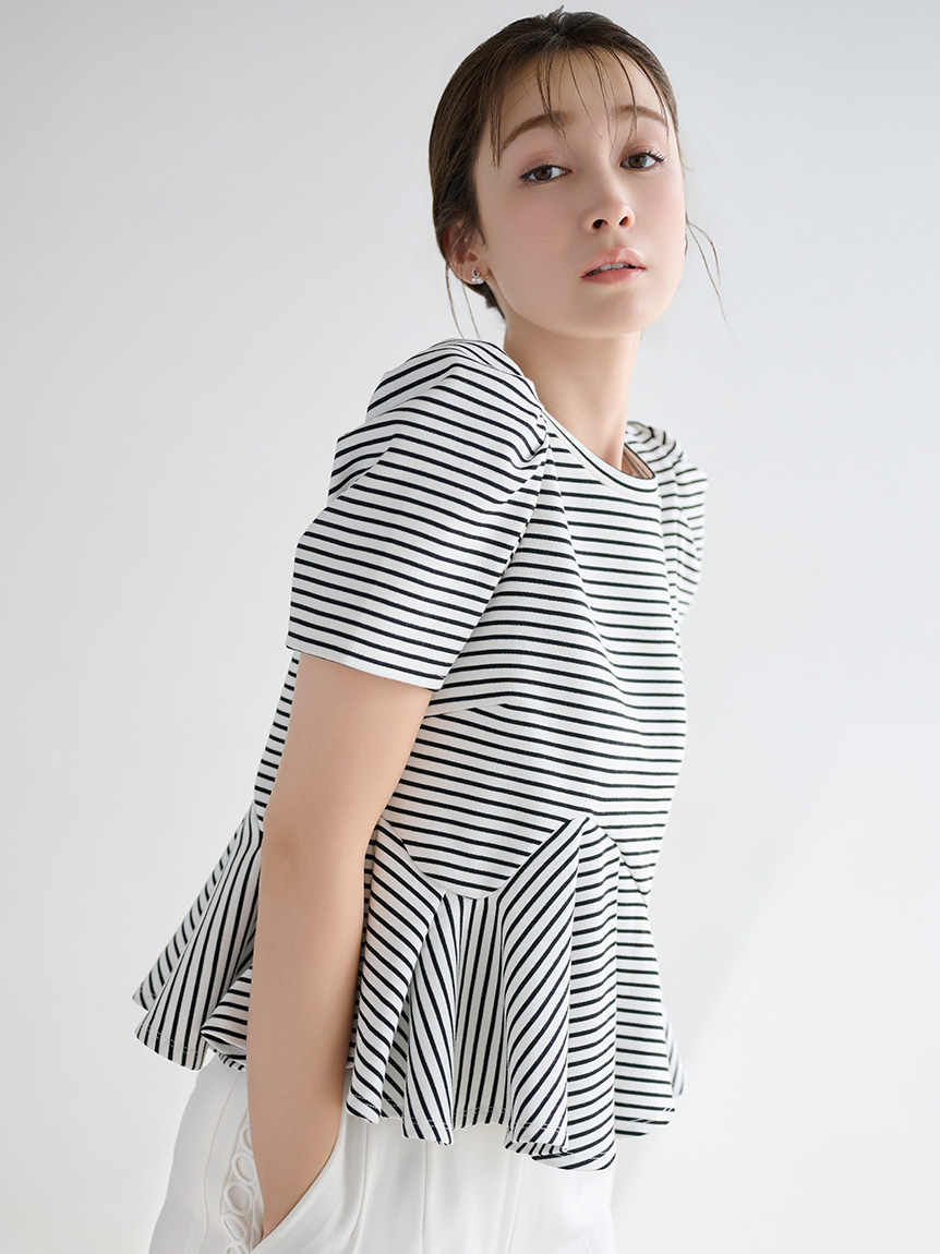 洗える】アシンメトリーカットトップス(カットソー)｜TOPS（トップス