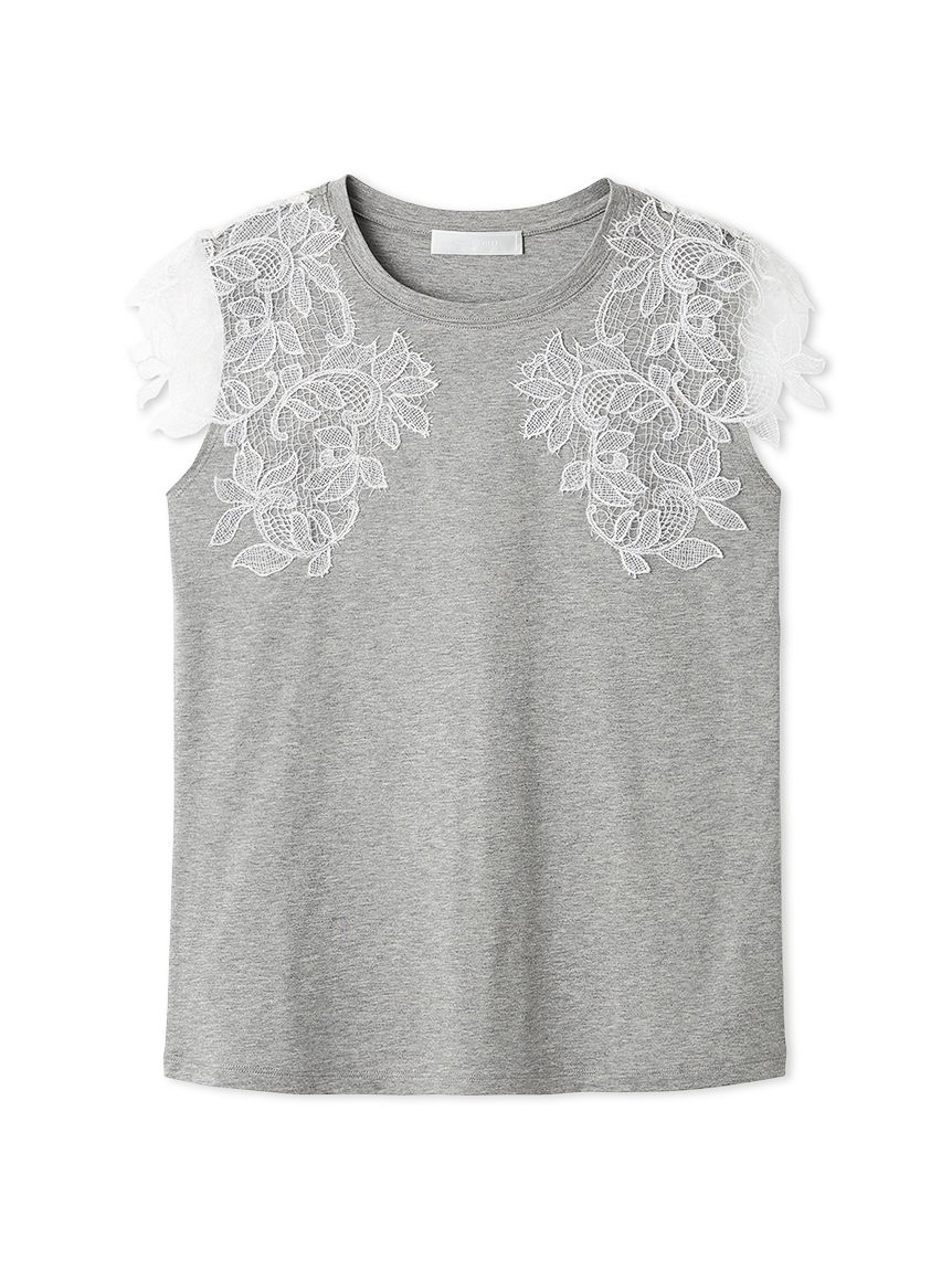 接触冷感】レースショルダーカットソー(カットソー)｜TOPS（トップス