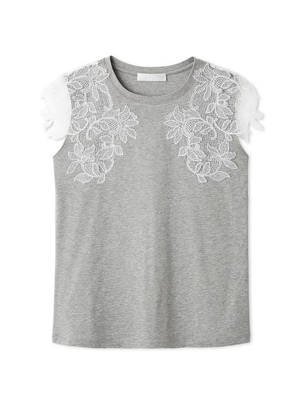 洗える】【接触冷感】レースショルダーカットソー(カットソー)｜TOPS 