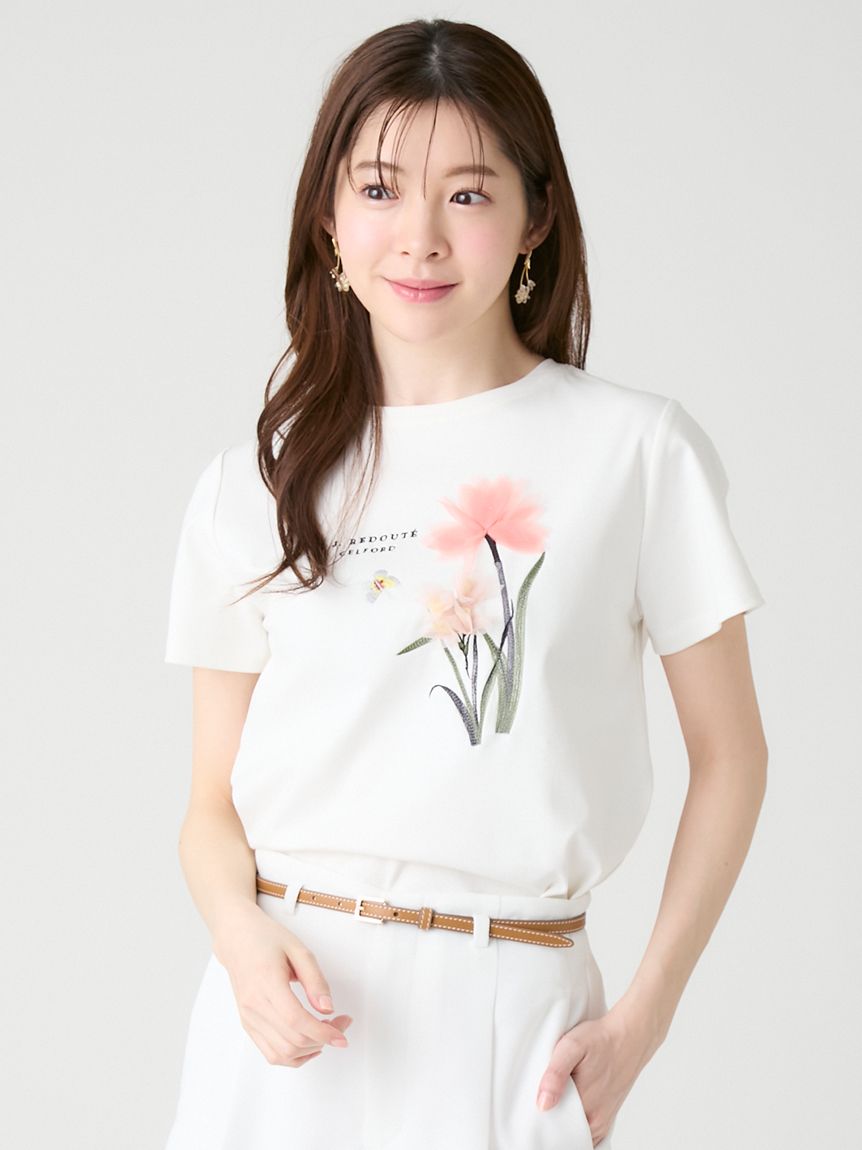 洗える】【CELFORD×P.J. REDOUTEコラボ】 3DモチーフTシャツ