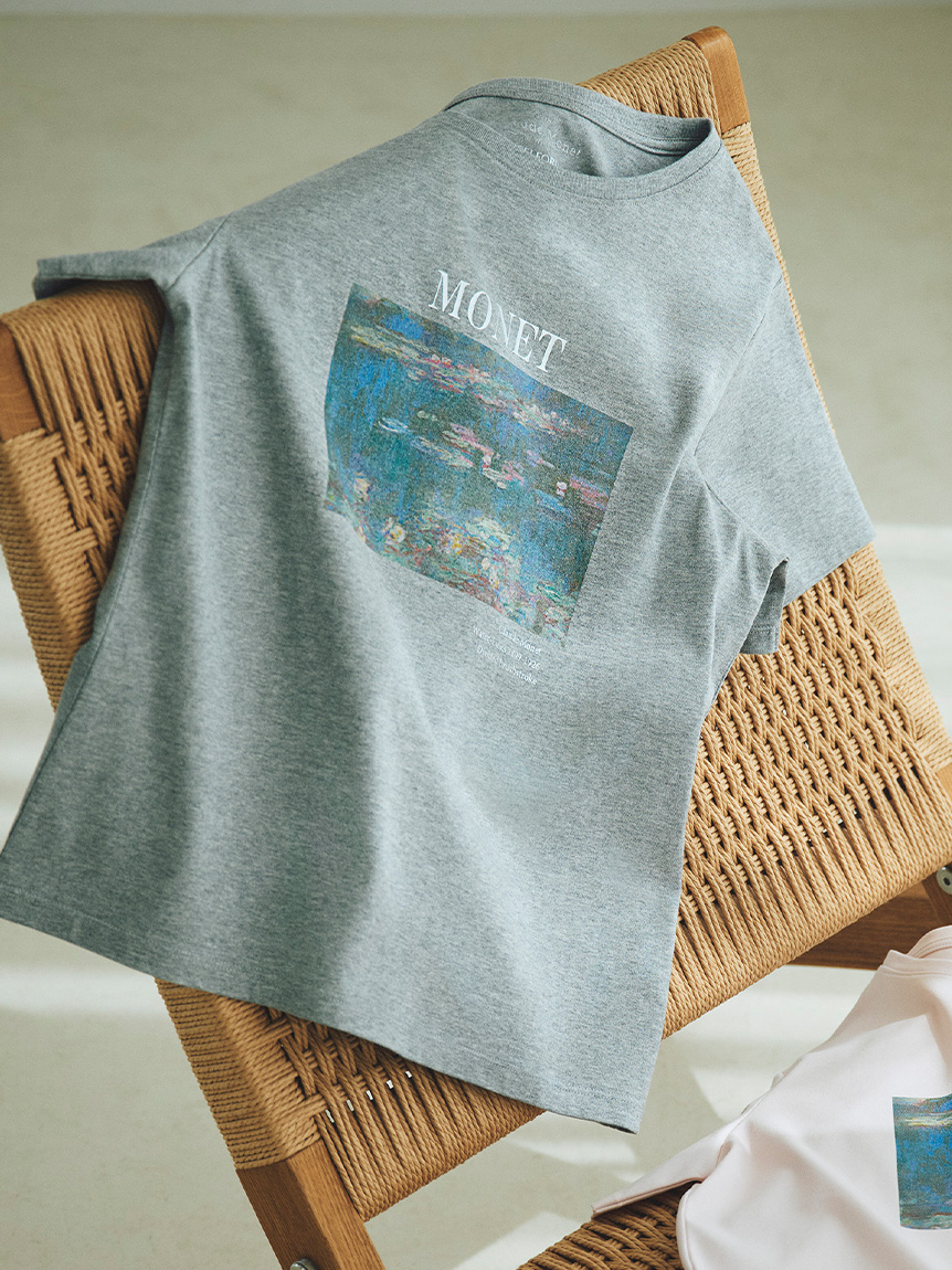 洗える】【Monet】アートプリントTシャツ(カットソー)｜TOPS