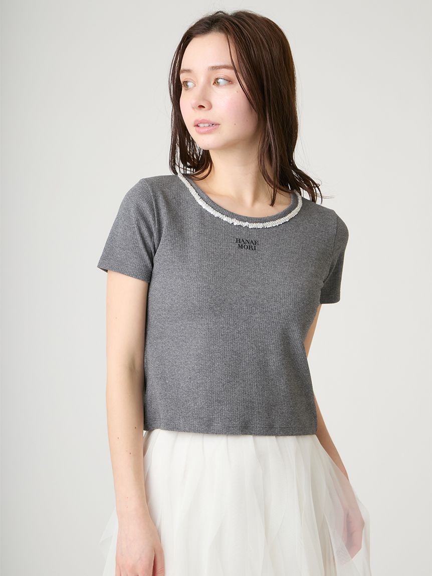 HANAE MORI×CELFORDコラボ】【洗える】ロゴカットトップス(カットソー