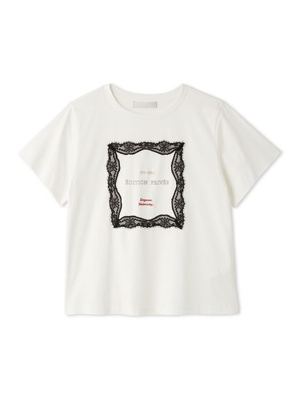 洗えるレースフレームTシャツ】(カットソー)｜TOPS（トップス