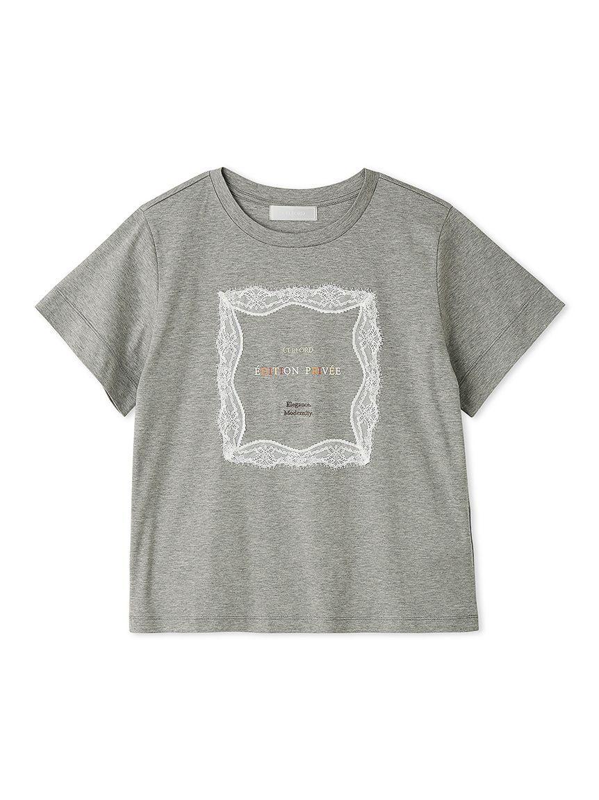 洗える】レースフレームTシャツ(カットソー)｜TOPS（トップス