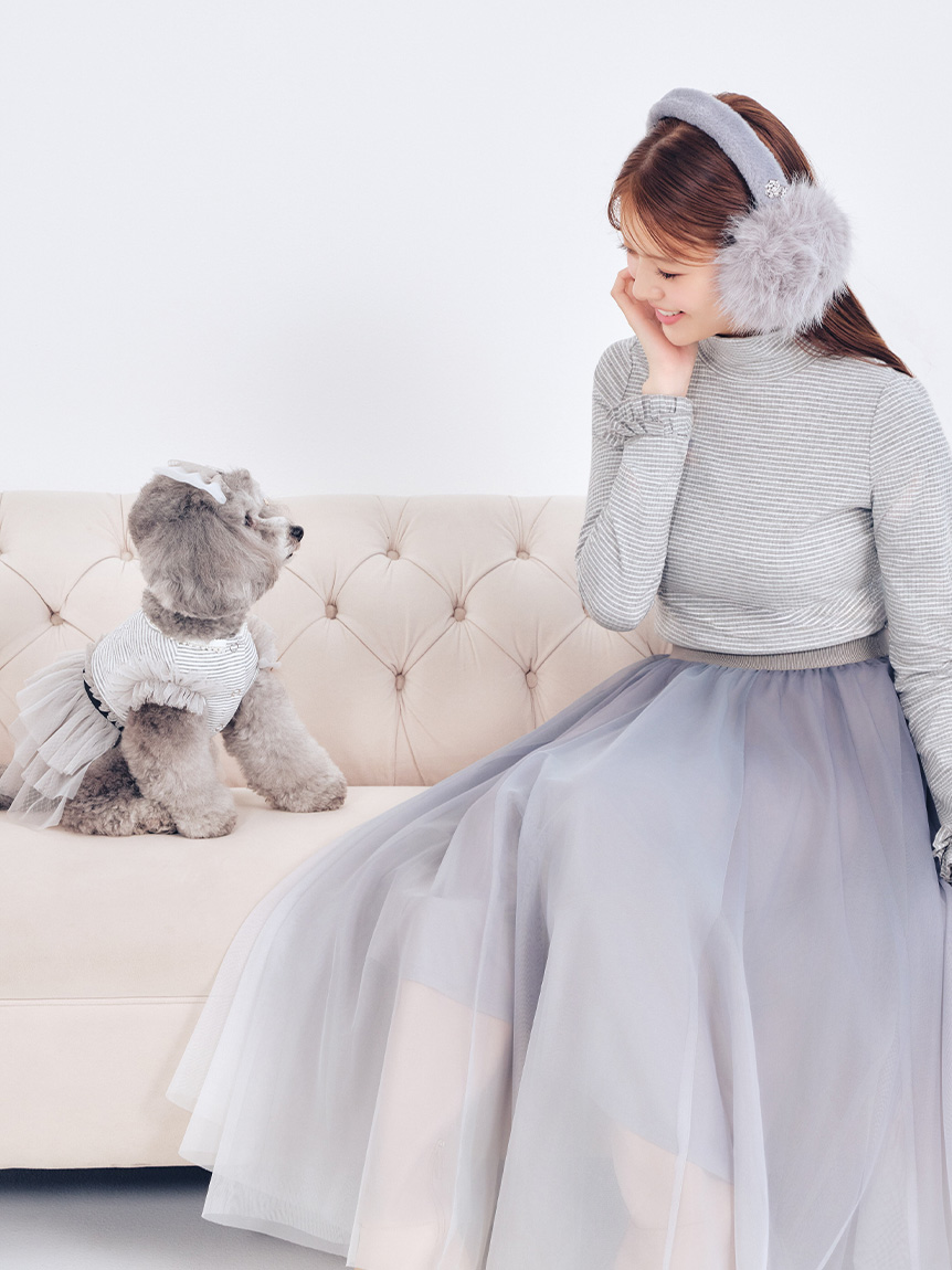 洗える】フリルスリーブタートルトップス(カットソー)｜TOPS（トップス