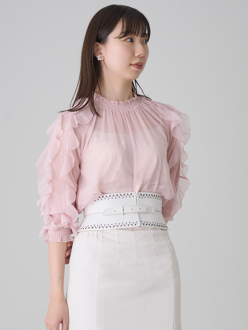 Celford 石井美保 Rosyコラボ プリントフリルブラウス ブラウス シャツ Tops トップス Celford セルフォード の通販サイト 公式