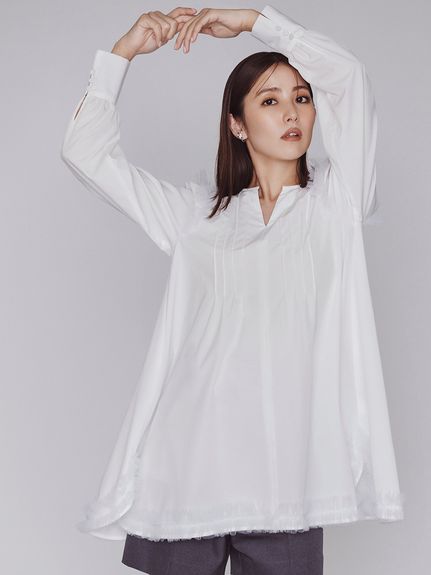 チュールフリルＡラインチュニック(ブラウス・シャツ)｜TOPS（トップス