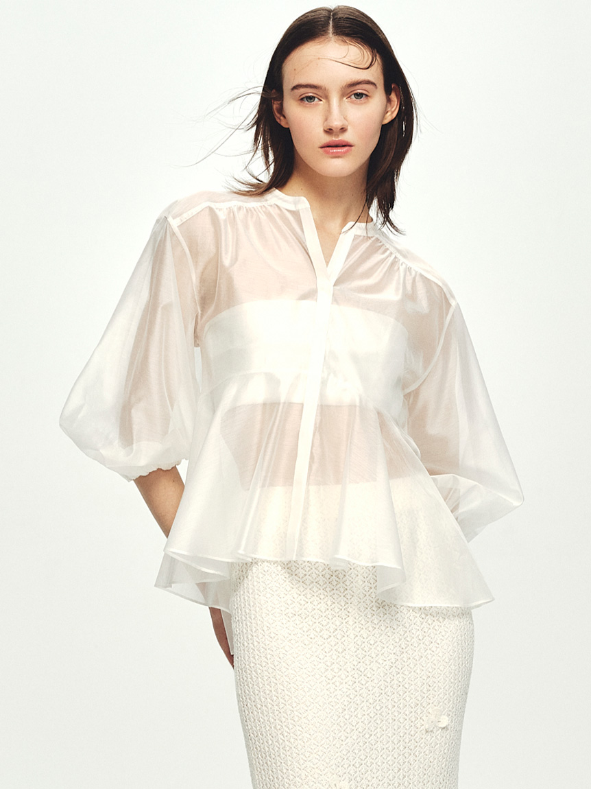 シアーフレアブラウス(ブラウス・シャツ)｜TOPS（トップス