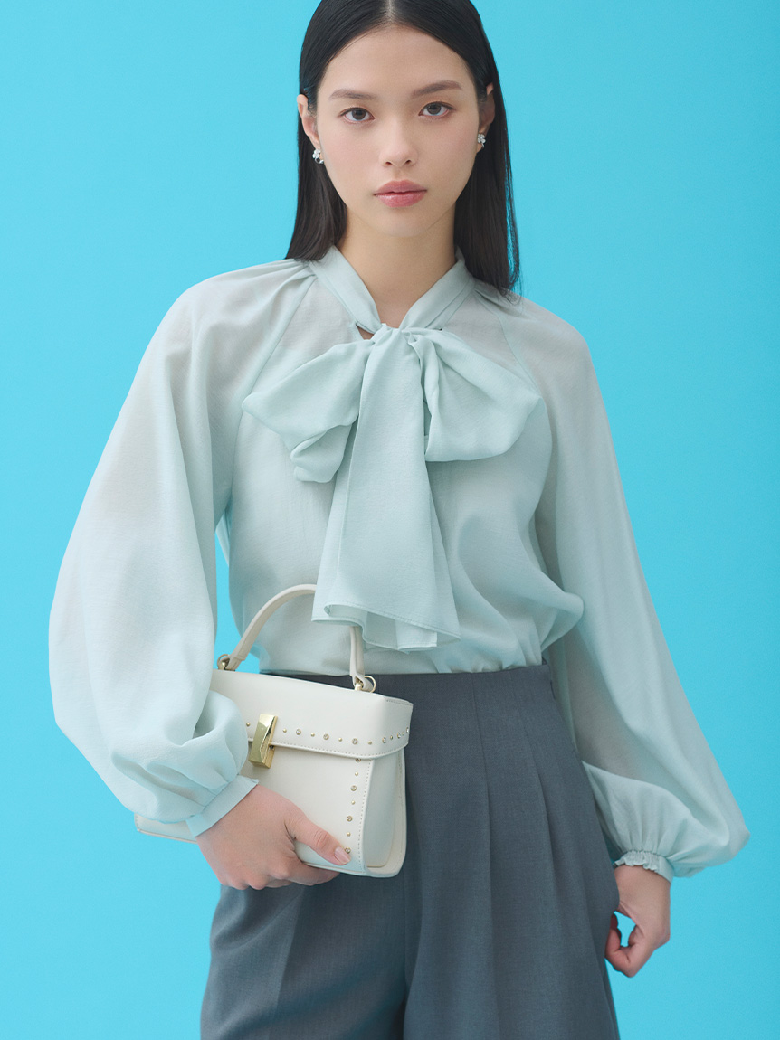 ビッグリボンセミシアーブラウス(ブラウス・シャツ)｜TOPS