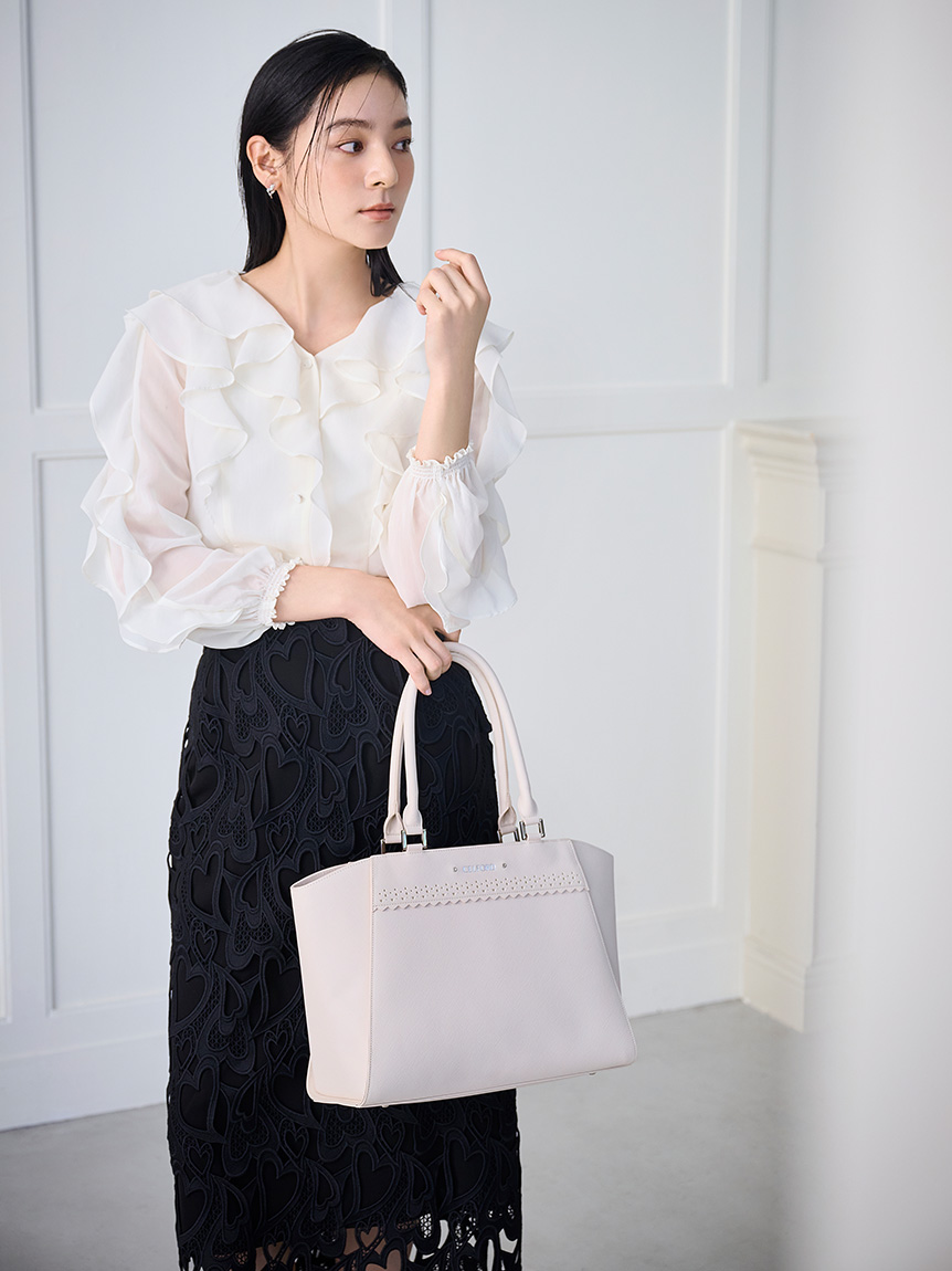 洗える】ラッフルフリルブラウス(ブラウス・シャツ)｜TOPS（トップス