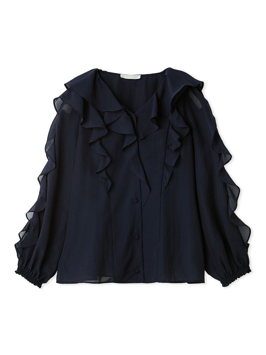 洗える】ラッフルフリルブラウス(ブラウス・シャツ)｜TOPS（トップス