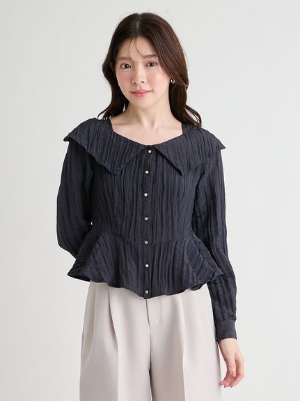 twill ラウンドペプラムボリュームブラウス 中古・古着通販】TWILL (ツイル) ラウンドペプラムボリュームブラウス