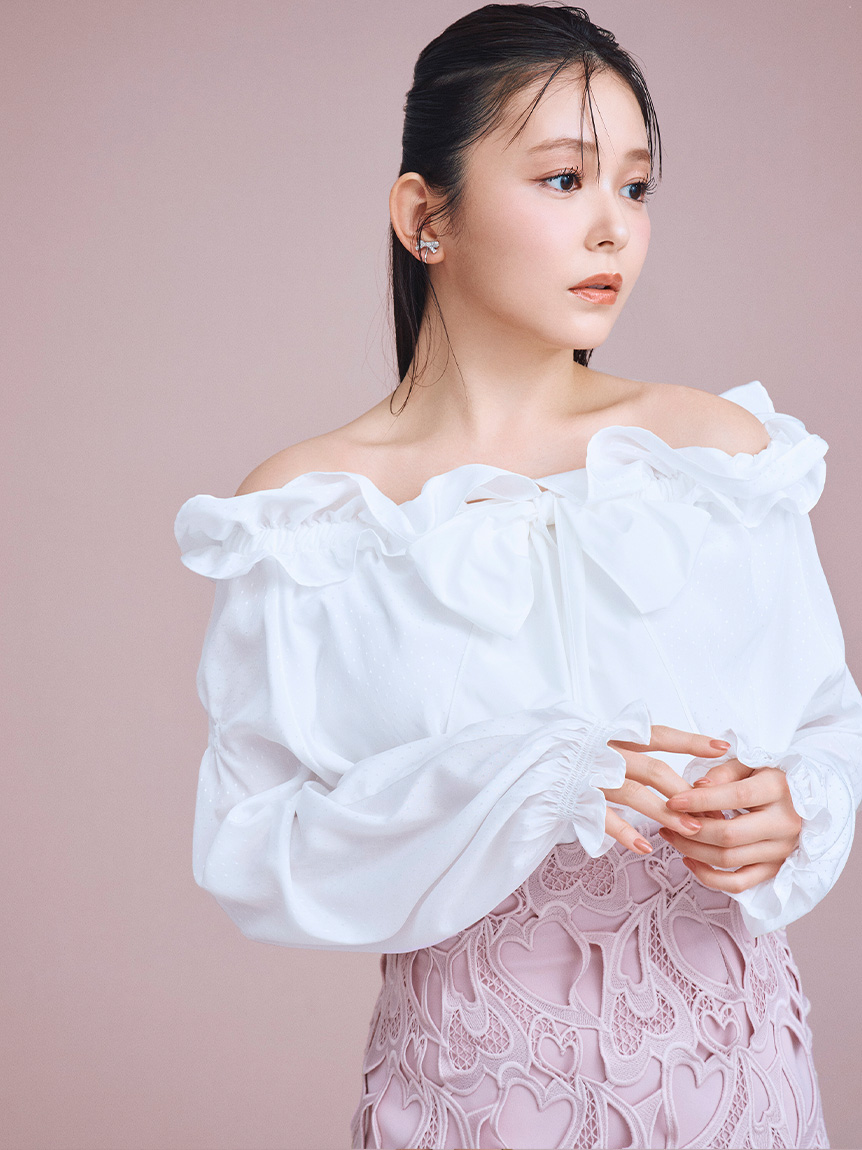 洗える】ビッグリボンスモックブラウス(ブラウス・シャツ)｜TOPS