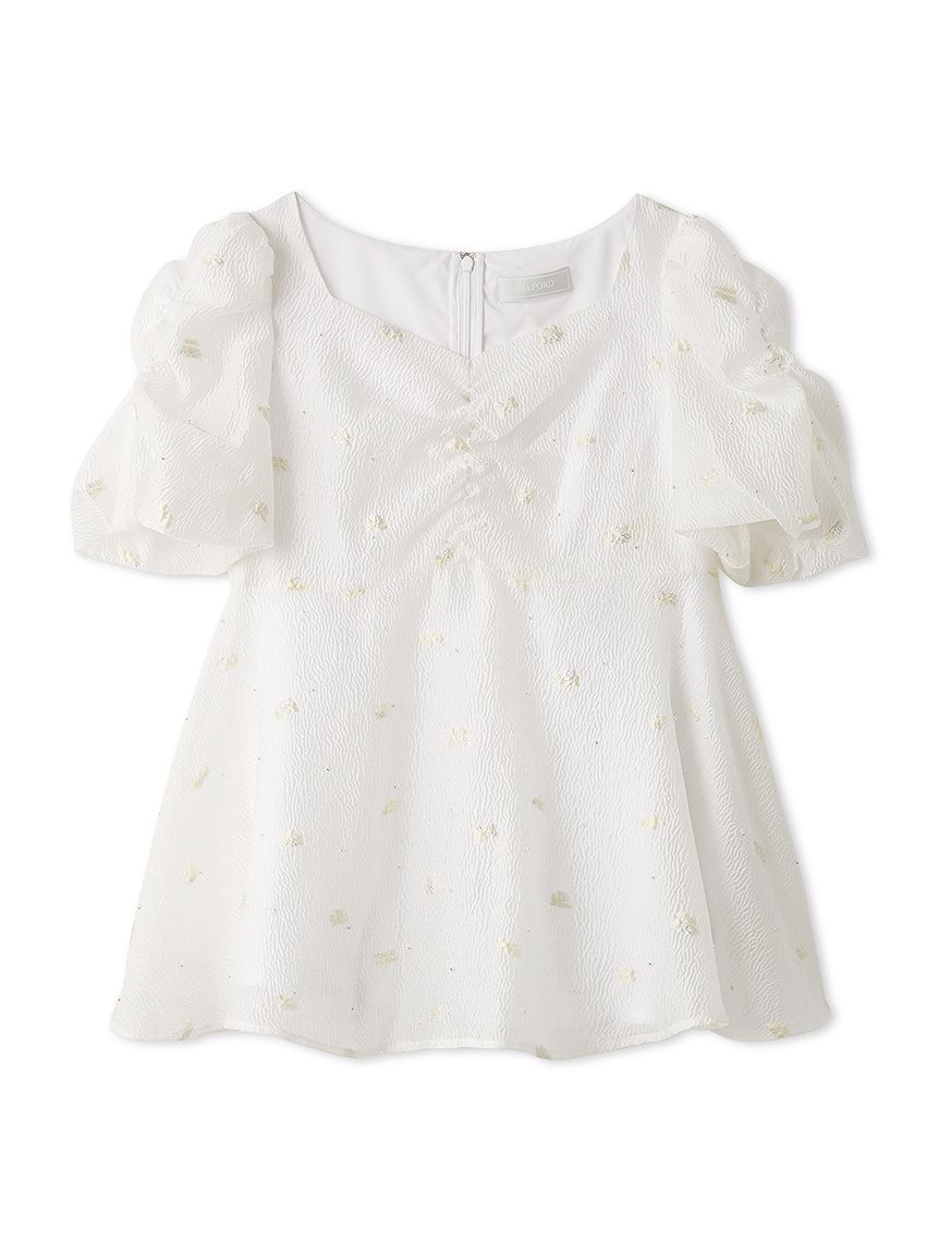 小花ジャガードペプラムブラウス(ブラウス・シャツ)｜TOPS（トップス