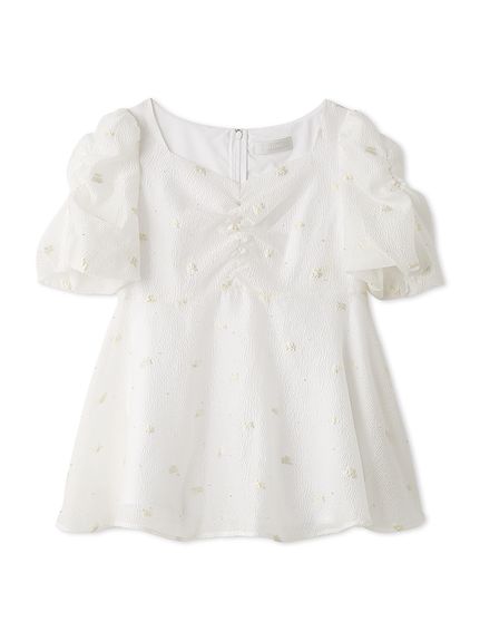 小花ジャガードペプラムブラウス(ブラウス・シャツ)｜TOPS（トップス