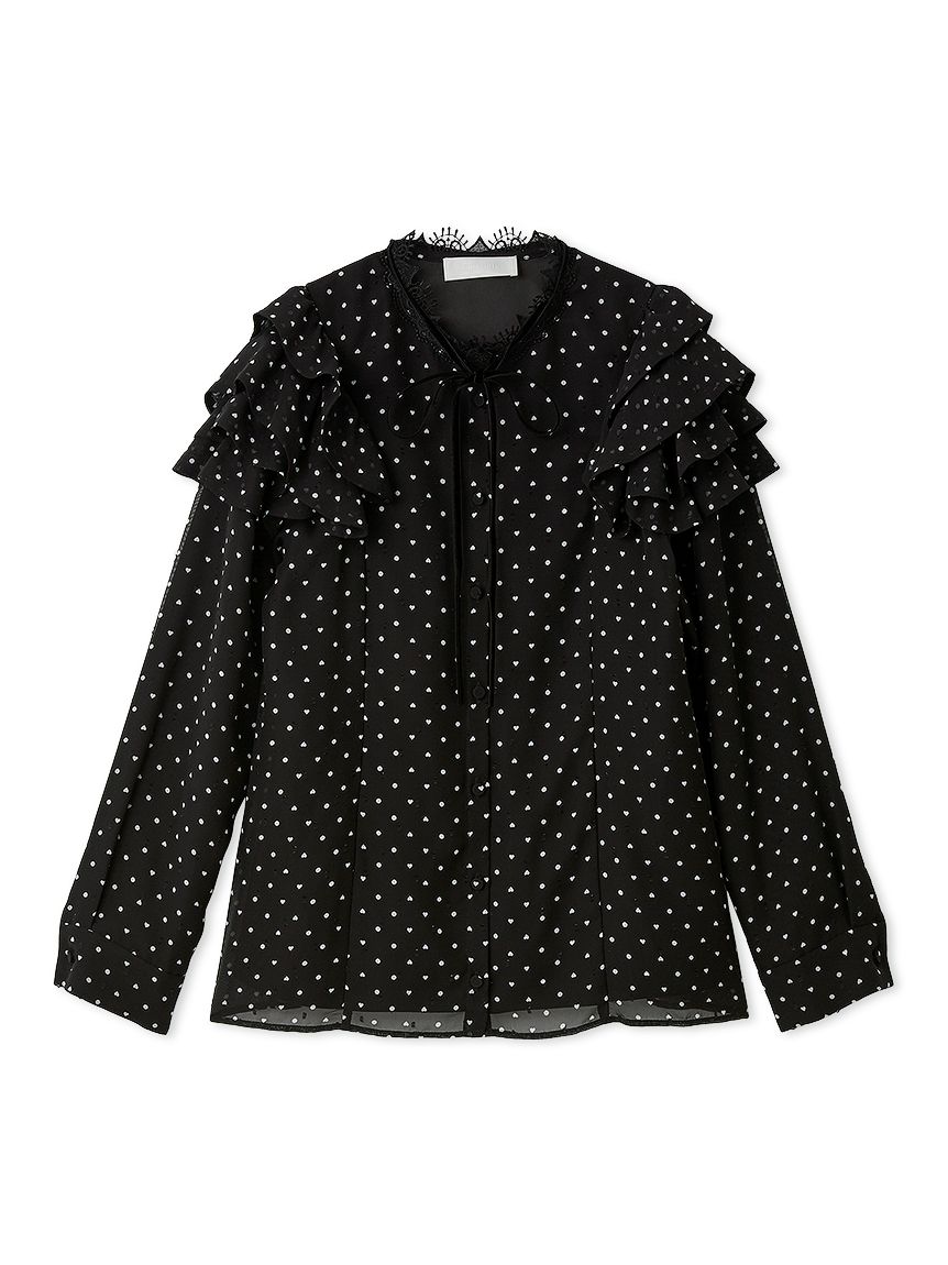 洗える】ハートドットプリントブラウス(ブラウス・シャツ)｜TOPS