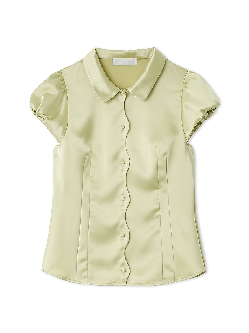 洗える】フロントスカラサテンブラウス(ブラウス・シャツ)｜TOPS