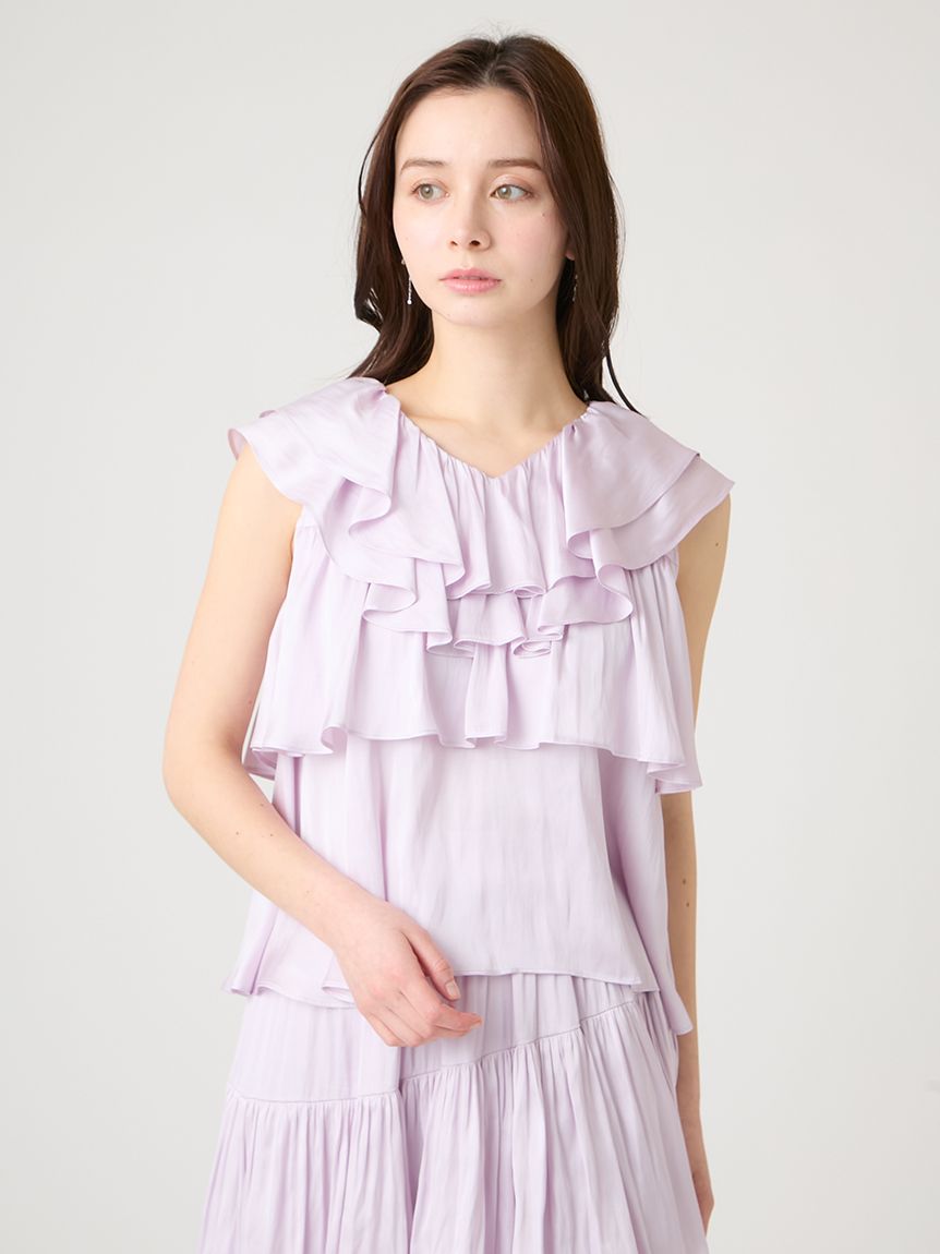 洗える】割繊ティアードラッフルブラウス(ブラウス・シャツ)｜TOPS