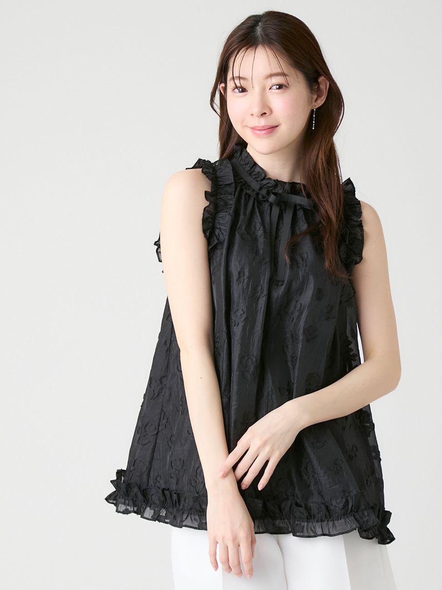 ブラックリボンジャガードチュニック(ブラウス・シャツ)｜TOPS