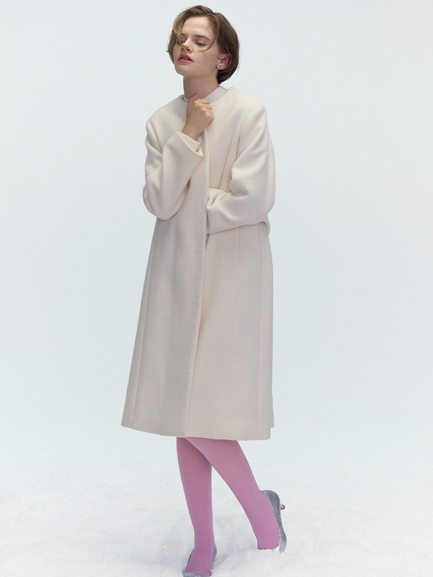 カシミヤ混ノーカラーコート(コート)｜OUTER（アウター）｜CELFORD