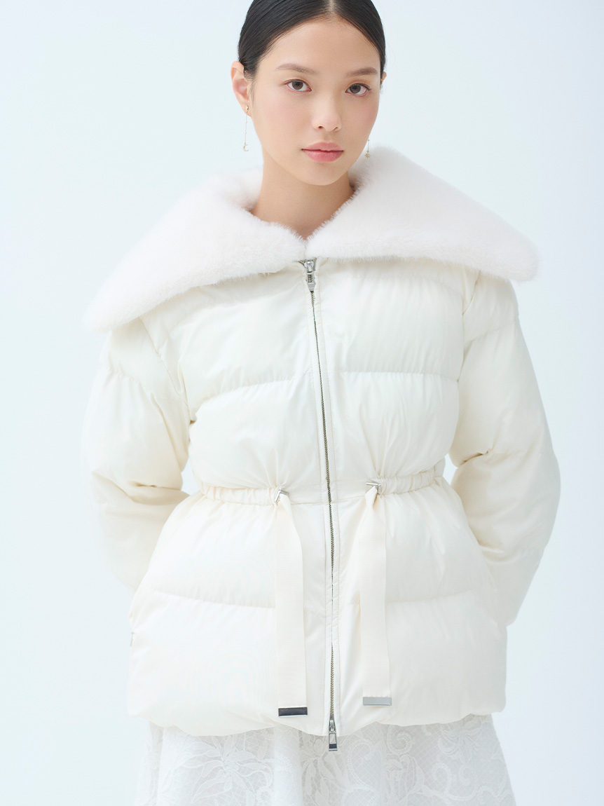 CELFORD　セルフォード　 ファー襟付きキルティングショートコート 撥水加工】ファー襟付きキルティングショートコート(コート