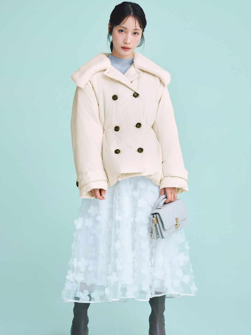 her prahaアイボリーフレアスカート キーholeデザイン バリエーションフレアスカート(ロングスカート)｜SKIRT｜CELFORD（セル