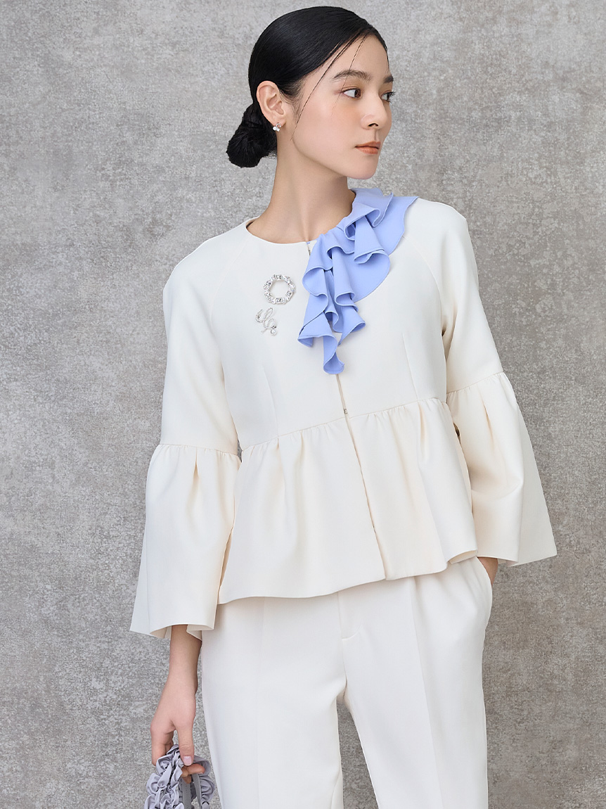 洗える】ベルスリーブペプラムジャケット(ジャケット・ブルゾン