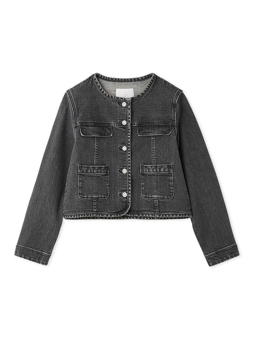 ノーカラーデニムジャケット(ジャケット・ブルゾン)｜OUTER（アウター