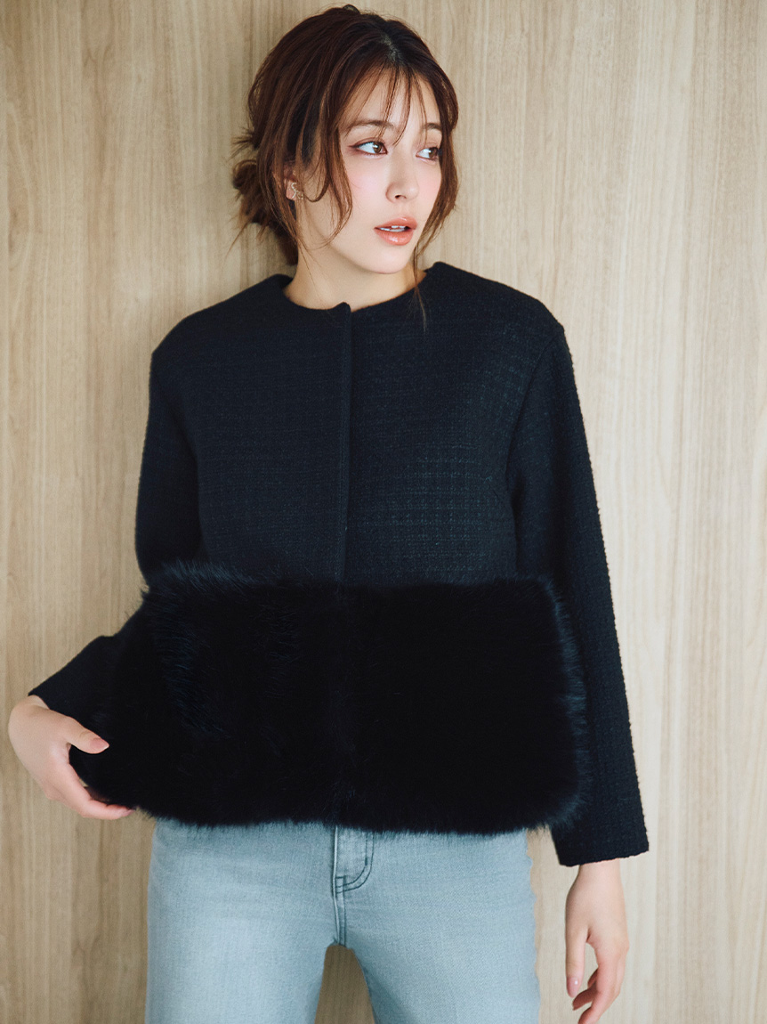 24AW✨CELFORDセルフォード 裾ファーブルゾン 36 近年モデル 裾ファーブルゾン(ジャケット・ブルゾン)｜OUTER（アウター）｜CELFORD