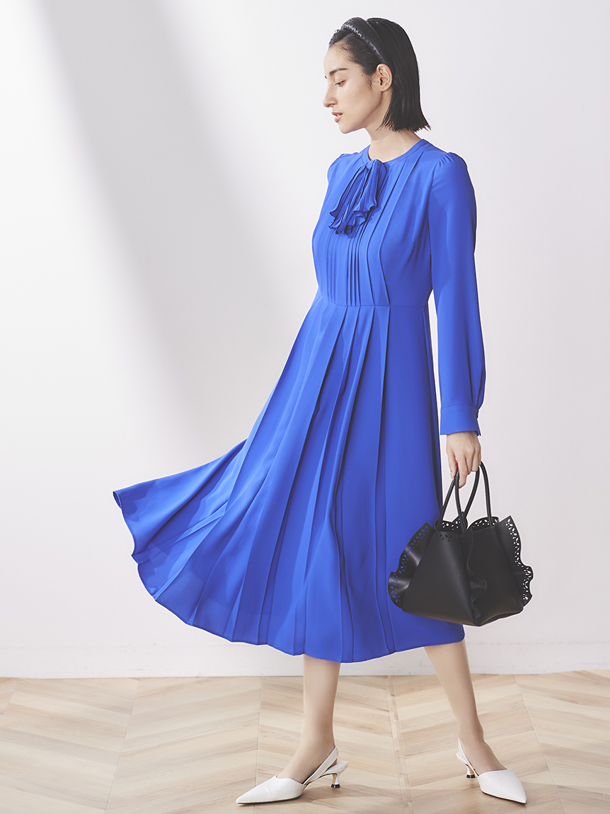 リボンタイ付きプリーツワンピース デイリーワンピース Dress ドレス Celford セルフォード の通販サイト 公式