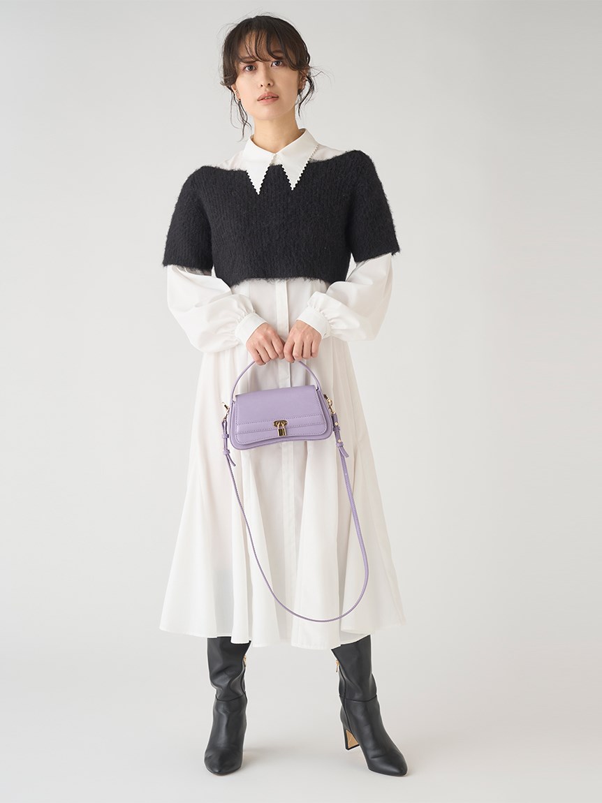 ショートニット付きシャツワンピース(デイリーワンピース)｜DRESS