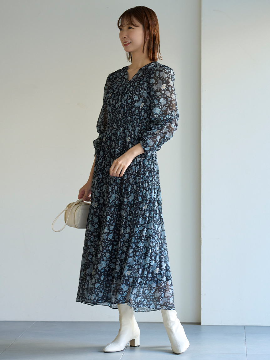 HANAE MORI×CELFORDコラボ】プリーツデザインプリントワンピース(デイリーワンピース)｜DRESS（ドレス）｜CELFORD（セルフォード）の通販サイト  【公式】