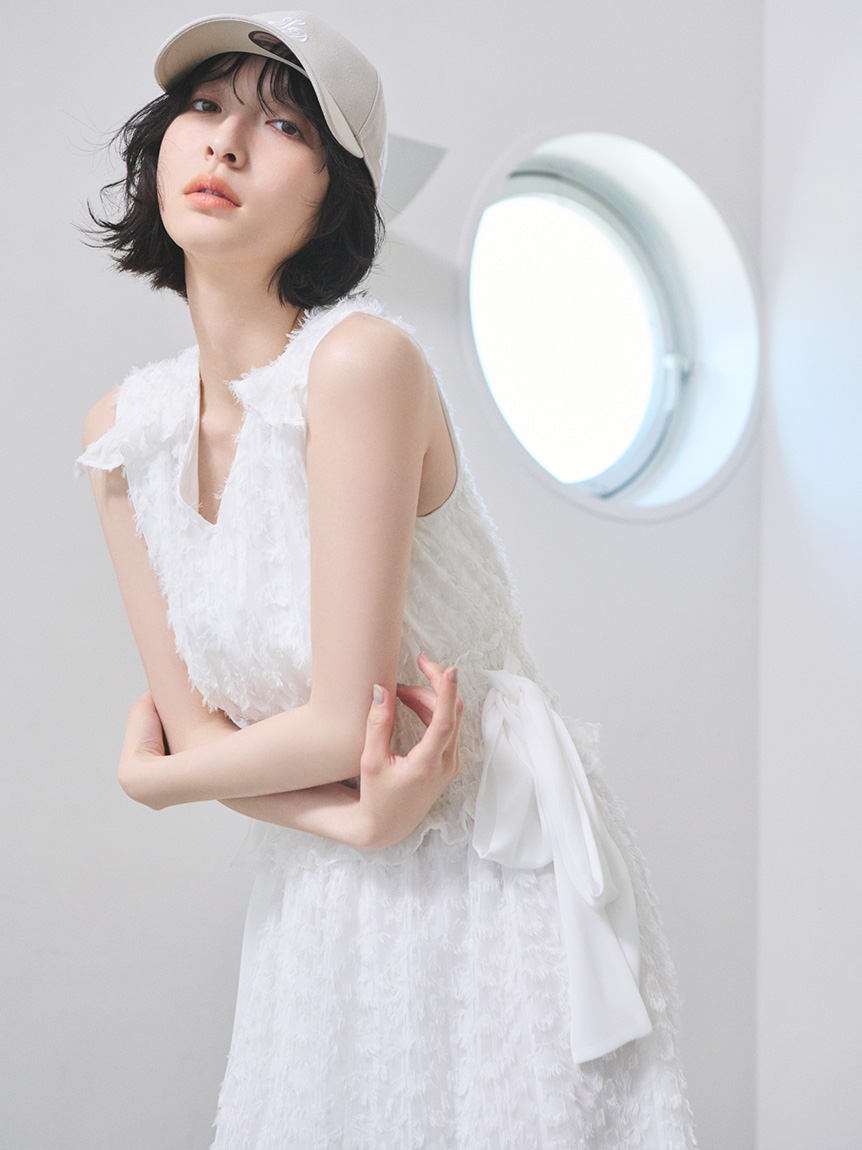 ノースリサイドリボンワンピース(デイリーワンピース)｜DRESS