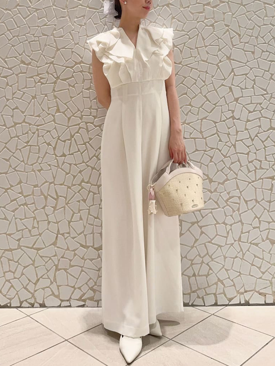 美品 セルフォード ワンピース(size36) 白襟 フリル