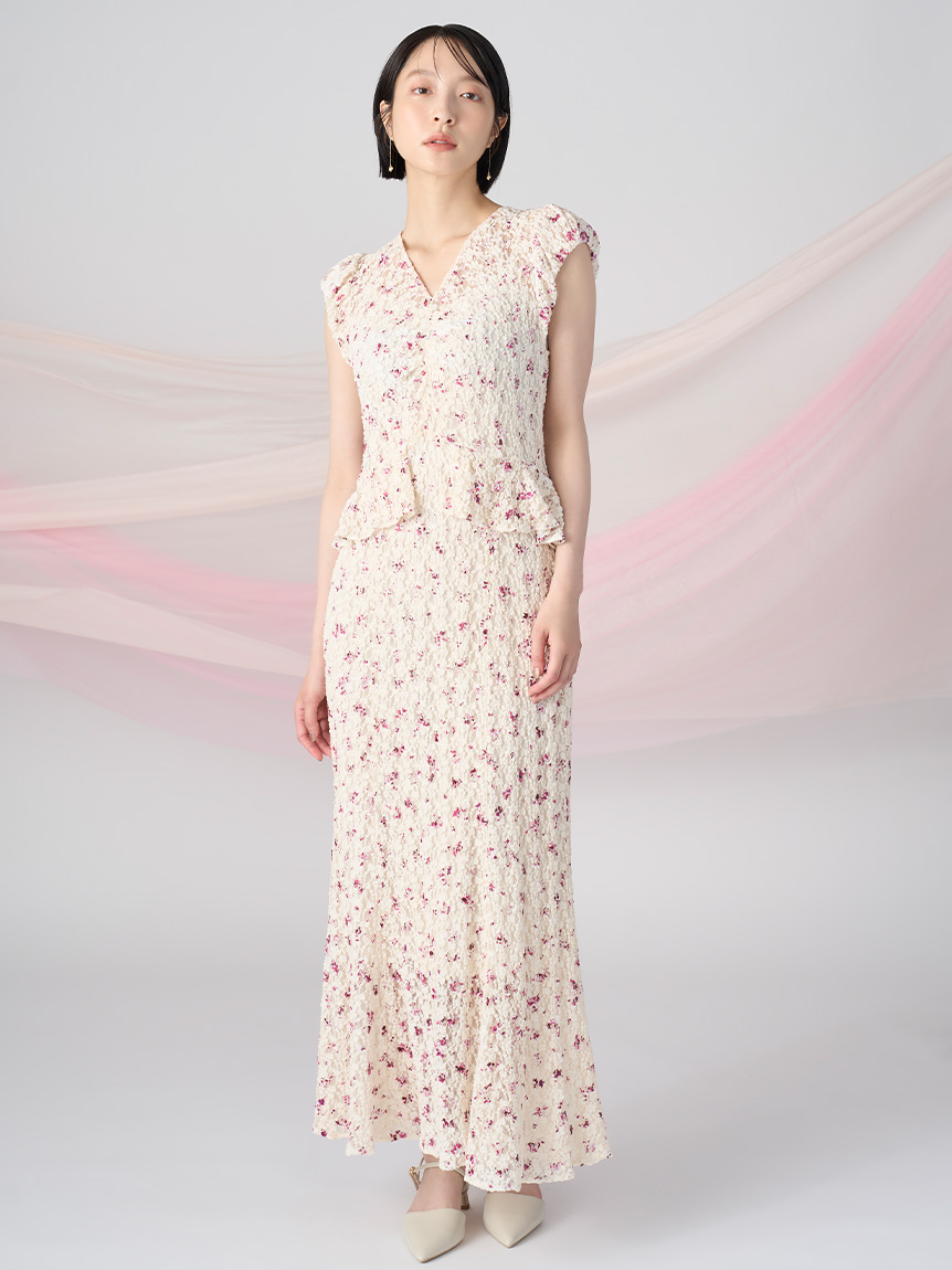 CELFORD ラメ ジャガード チュール ワンピース セルフォード 結婚式 CELFORD ラメ ジャガード チュール ワンピース セルフォード 結婚式