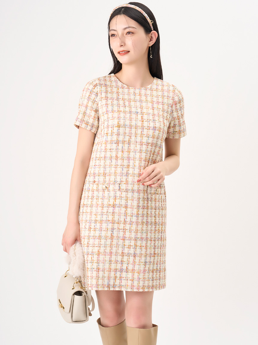 超美品！CELFORDツイードワンピース Amazon.co.jp: [セルフォード] ツイードワンピース CWFO201034
