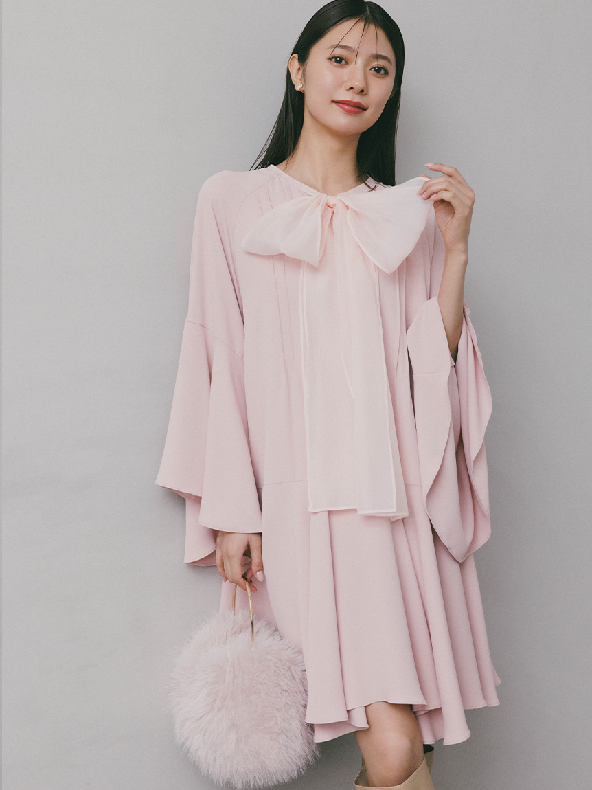 ♡試着程度♡セルフォード♡ビックリボンフレアワンピース 36サイズ ビッグリボンフレアワンピース(デイリーワンピース)｜DRESS（ドレス