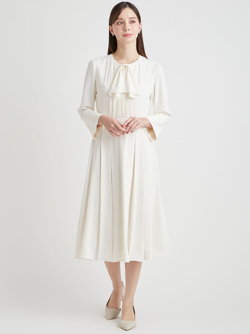 ピコ刺繍ボウタイワンピース(フォーマルワンピース)｜DRESS（ドレス