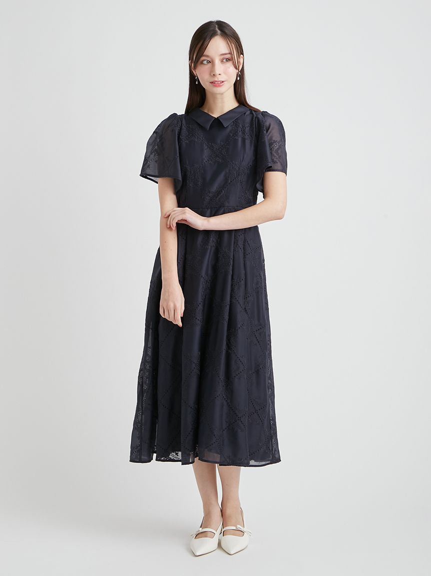 フラワーエンブロイダリーワンピース(デイリーワンピース)｜DRESS