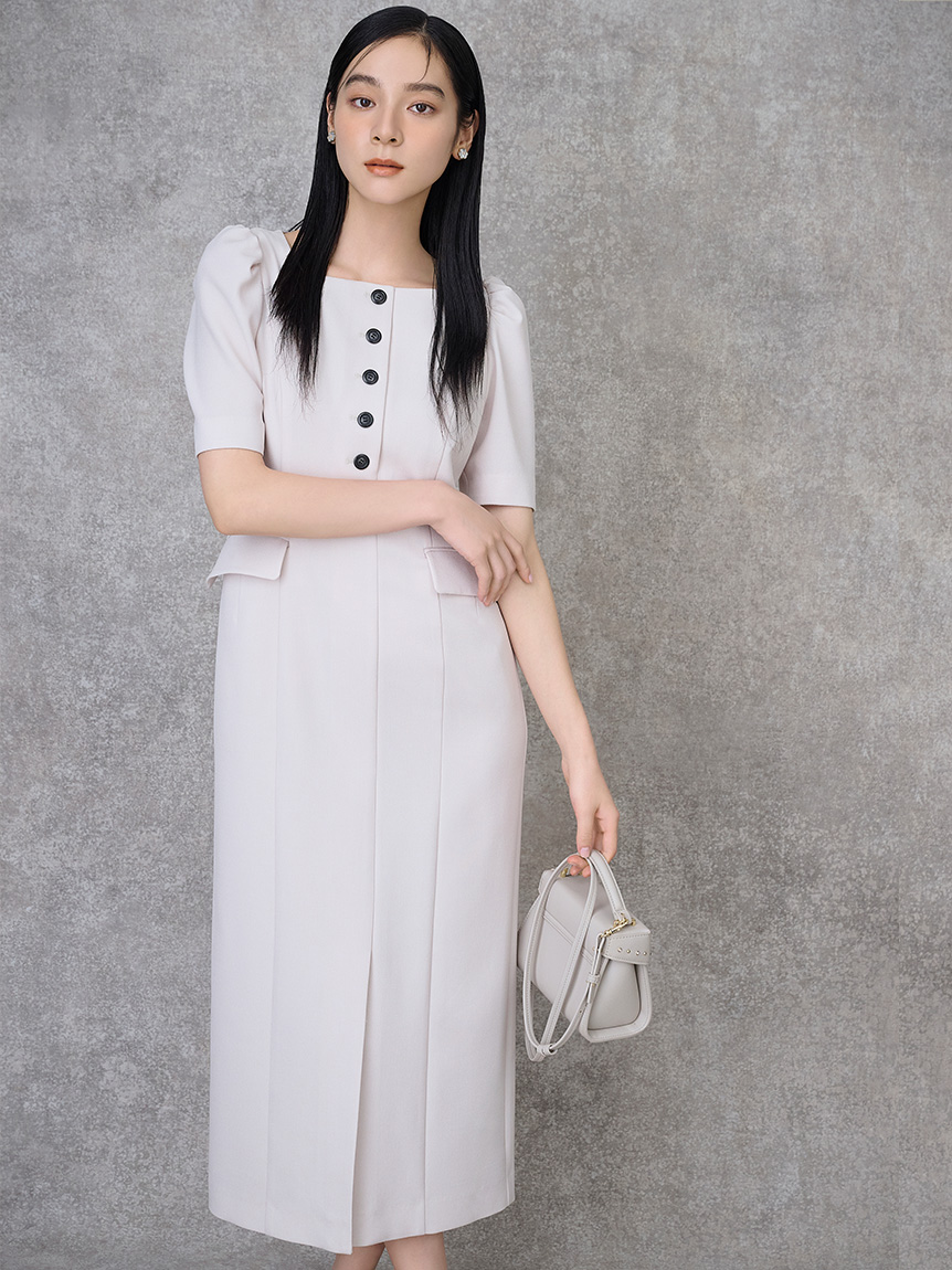 洗える】スクエアネックタイトワンピース(デイリーワンピース)｜DRESS