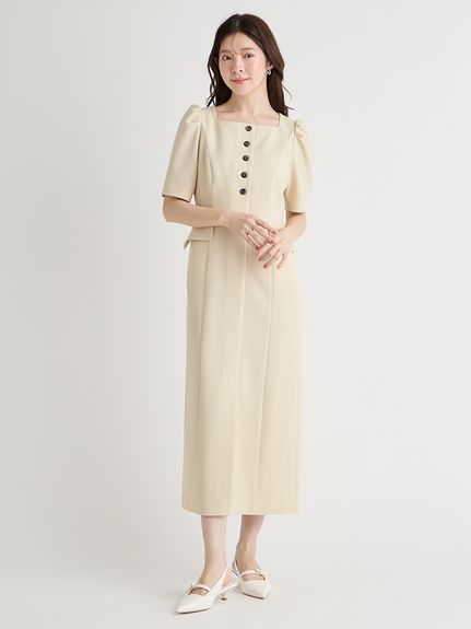 洗える】スクエアネックタイトワンピース(デイリーワンピース)｜DRESS