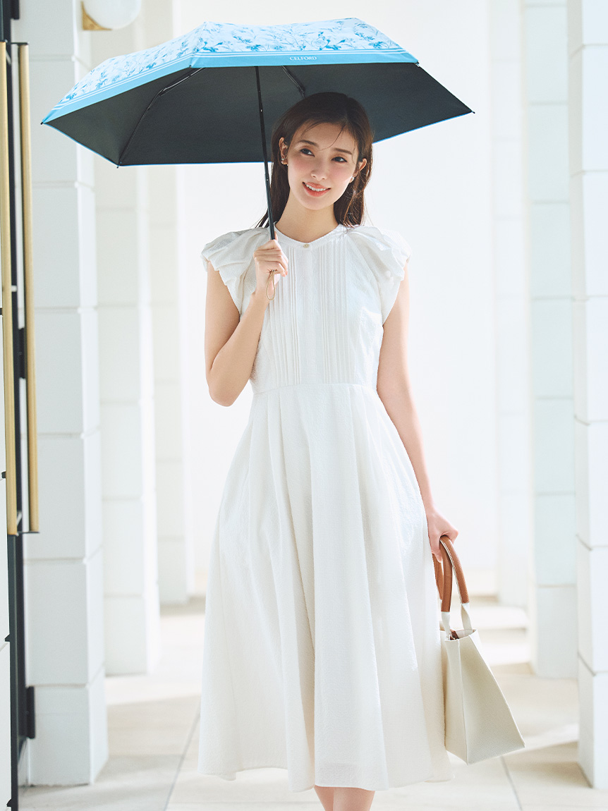 【洗える】バルーンスリーブシャツワンピース