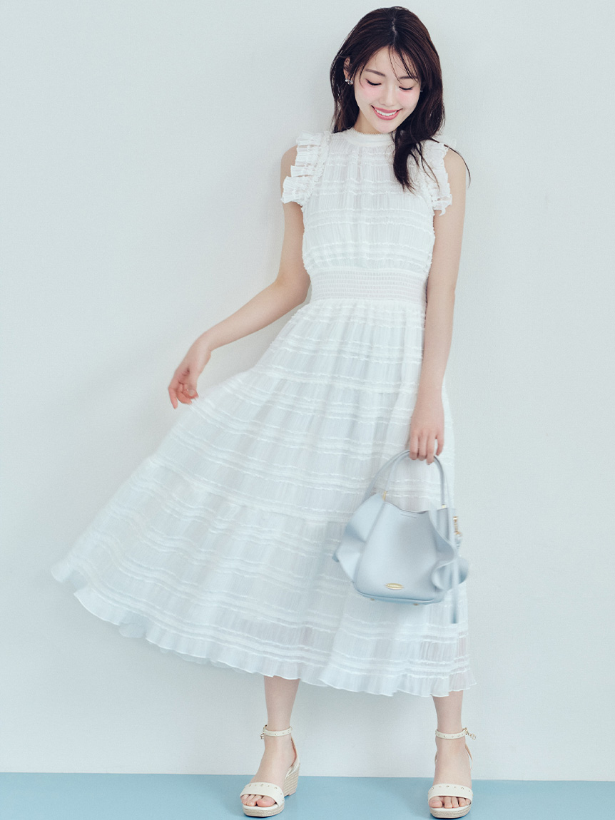接触冷感】フリルシフォンワンピース(デイリーワンピース)｜DRESS