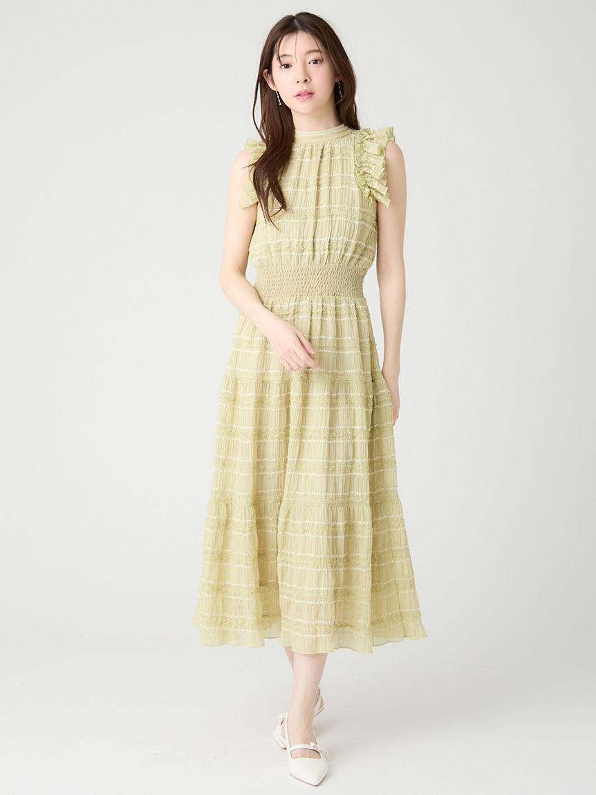 接触冷感】フリルシフォンワンピース(デイリーワンピース)｜DRESS