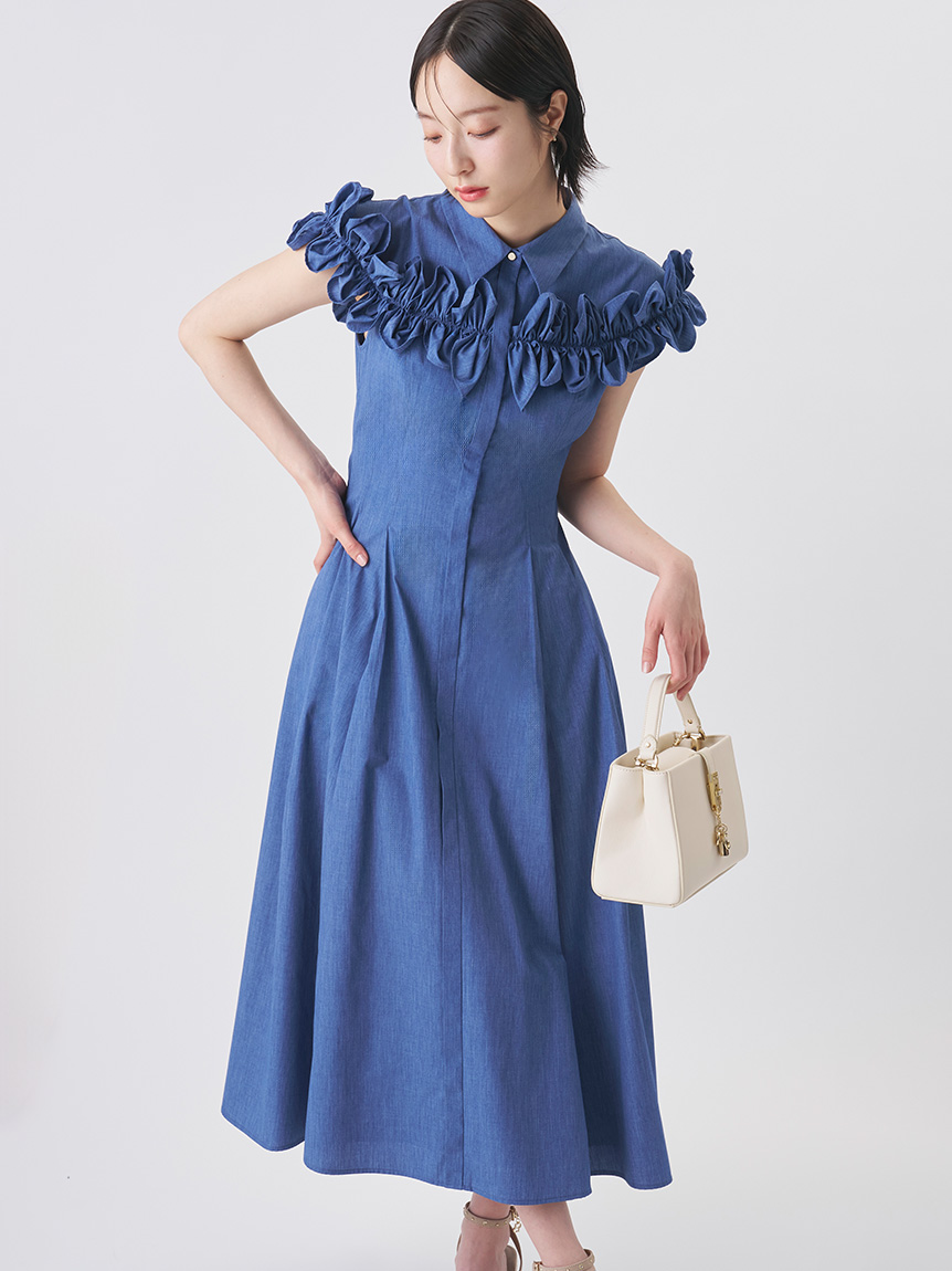 フリルヨークシャツワンピース(デイリーワンピース)｜DRESS（ドレス